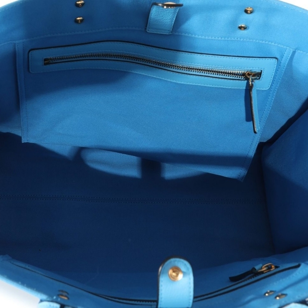 Versace La Medusa Blue Women's Canvas Logo Tote RETAIL $1922 (COA incuded) - Picture 9 of 14